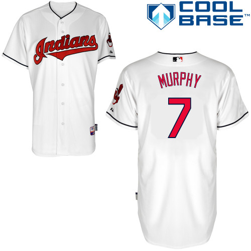 David Murphy #7 MLB Jersey-Cleveland Indians Men's Authentic Home White Cool Base Baseball Jersey